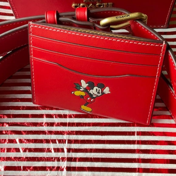 🎁 DISNEY X COACH NORTH SOUTH MINI TOTE WITH MINNIE MOUSE AND CARD CASE 🎁 - Picture 11 of 16